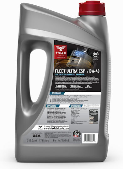 Ulei de Motor Camioane Euro 5 Triax Fleet Ultra ESP 10W-40 CK-4 VDS-4 4.73 L