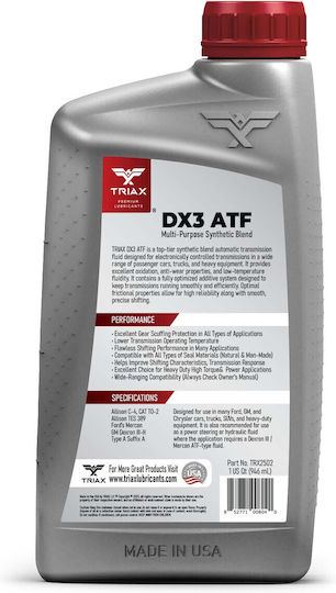 Triax Ulei De Transmisie Auto Pentru Cutie De Viteze Automată Și Direcție Hidraulică 0.946lt
