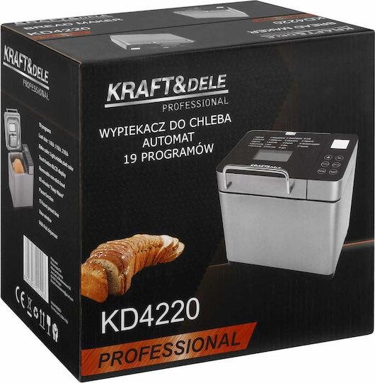 Kraft & Dele Brotbackautomat 800W Kapazität 500g mit 19 Programmen