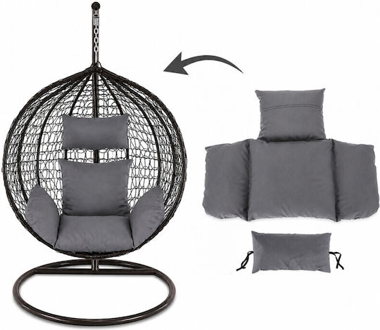 Perna Swing Cushion De Grădină Cu Spătar Gri 90x100cm