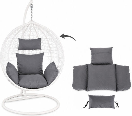 Perna Swing Cushion De Grădină Cu Spătar Gri 90x100cm