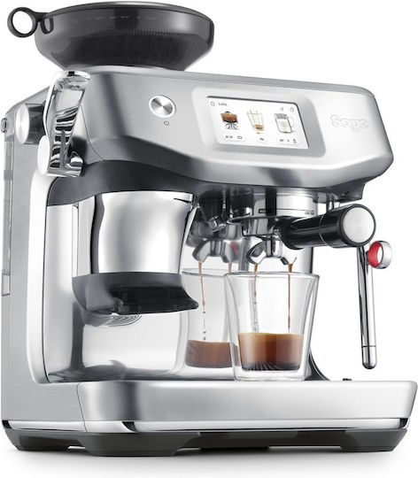 Sage Barista Touch Impress Αυτόματη Μηχανή Espresso 1700W Πίεσης 16bar με Μύλο Άλεσης Πράσινη SES882BSS