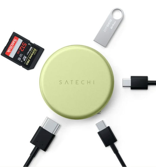 Satechi OntheGo USB-C Докинг станция с HDMI 4K PD Ethernet Зеленa