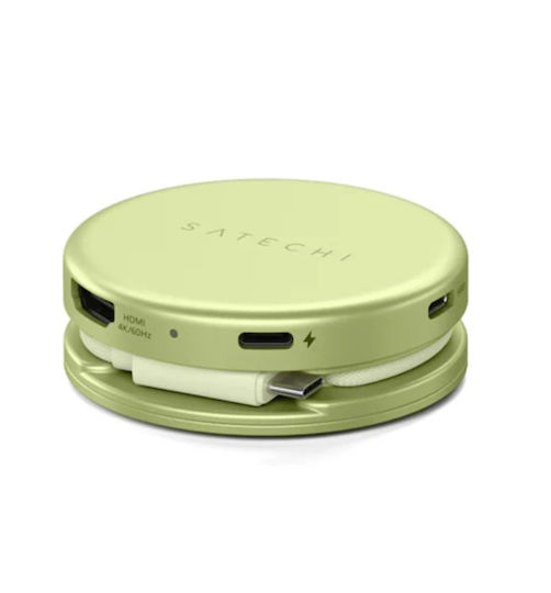 Satechi OntheGo USB-C Докинг станция с HDMI 4K PD Ethernet Зеленa