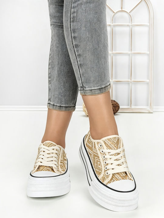Adidași Flatforms Pentru Femei Bej
