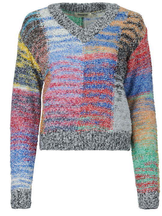 Damen Mehrfarbiger Pullover