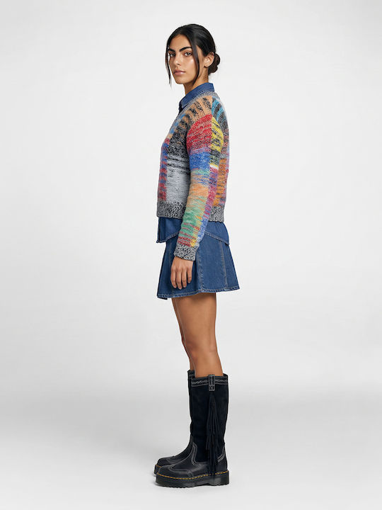 Damen Mehrfarbiger Pullover