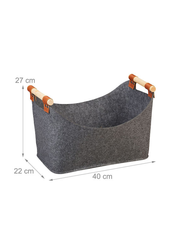 Relaxdays Geantă Din Țesătură Pentru Transport Lemne 27x22x40cm Gri