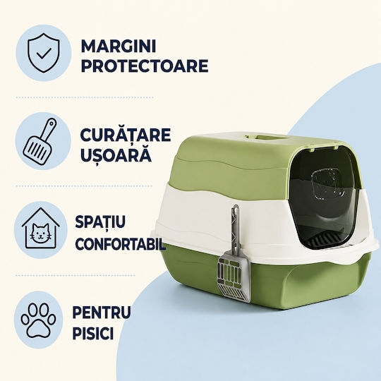 Toaletă pentru pisici Verde M48 x L34 x Î31cm