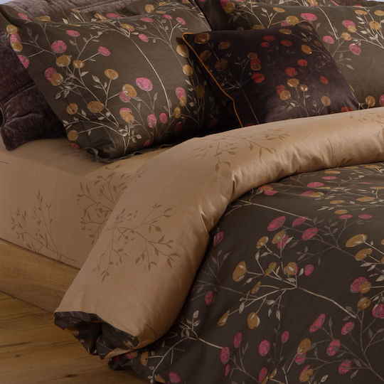 Nef-Nef Homeware Audrey Подредба Чаршафи King Size с Еластична лента 240x270+35ек. Кафяв (4бр.)