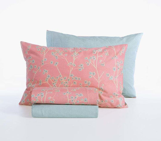 Nef-Nef Homeware Floriva Комплект Чаршафи Кралица с Еластична лента 160x200+35см Кафяв (4бр)