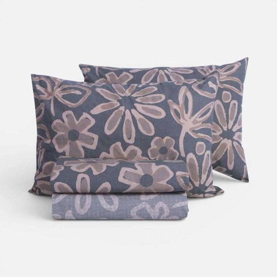 Nef-Nef Homeware Harmony Σετ Σεντόνια King Size με Λάστιχο 270x270+35εκ. Bordo (4τμχ)