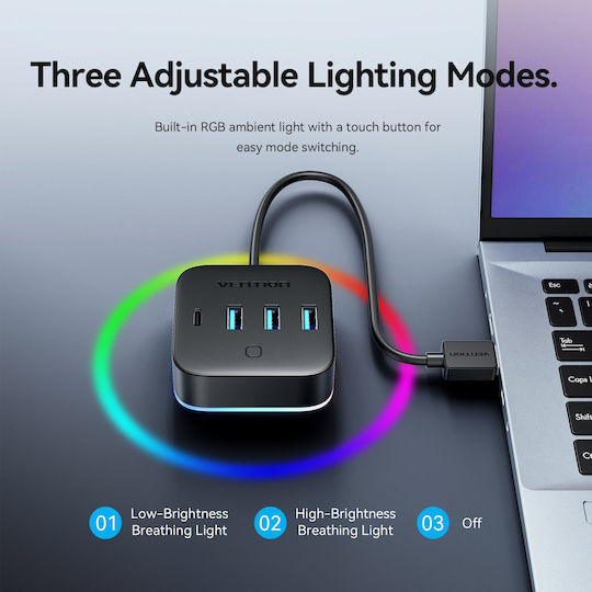 Vention IT Hub 4 Θυρών USB 3.0 με σύνδεση USB-A
