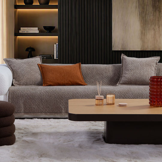 Nef-Nef Homeware Акр-bamb-пол Decore Покривка за триместен диван Chenille 170x300см Екрю