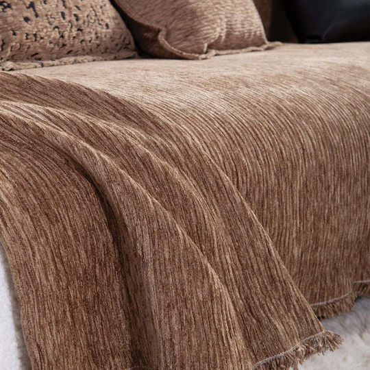 Nef-Nef Homeware Venezia Фотьойл Throw Шенил 170x180см Кафяв