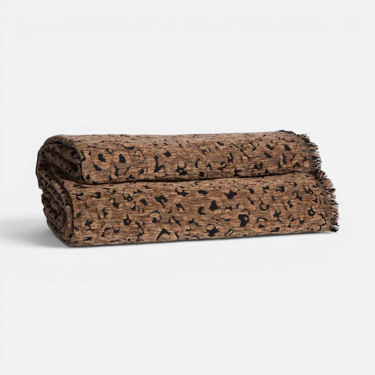 Nef-Nef Homeware Leopard Decken & Couchdecken Dreisitzer-Sofa Wurf Chenille 170x300cm Braune