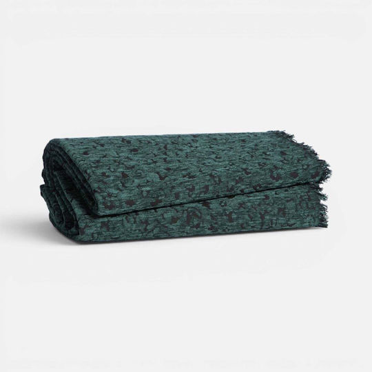 Nef-Nef Homeware Leopard Zweisitzer-Sofa Überwurf Chenille 170x250cm Grau