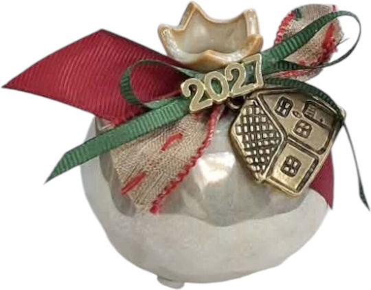 Kalliopi Silver Talismane Norocoase De Anul Nou Rodie Maro Ceramică 2027 7x7cm