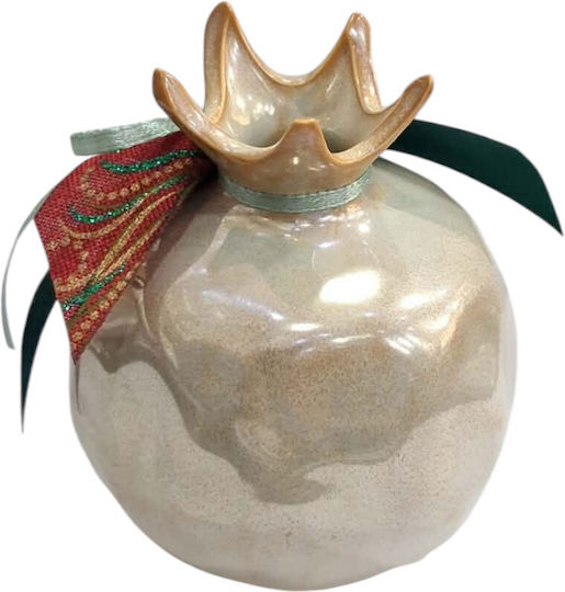 Kalliopi Silver New Year's Lucky Charm Pomegranate Gold Ceramic 2027 8x10cm