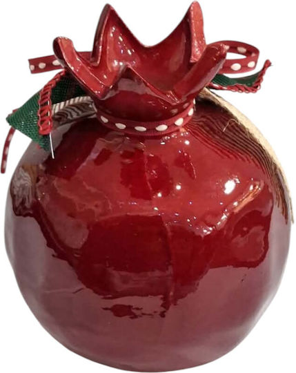 Kalliopi Silver Neujahrs Glücksbringer Granatapfel Rote Keramik 2027 8x10cm