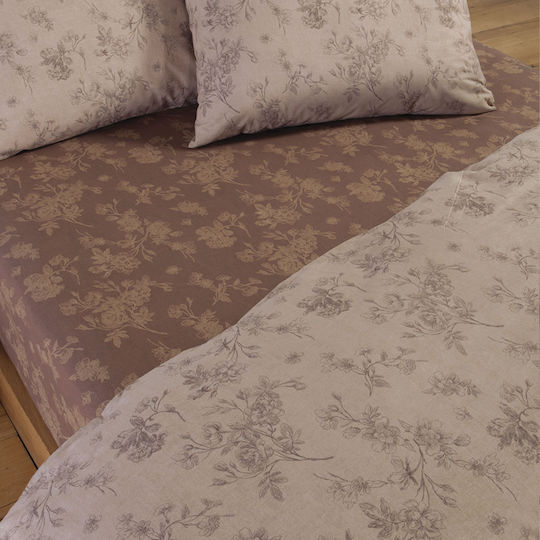 Nef-Nef Homeware Комплект Плик за Завивка 100% Памук 170x240cm Единичен с Калъфка за Възглавница Dream Brown