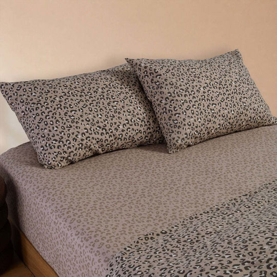 Nef-Nef Homeware Комплект Плик за Завивка 100% Памук 240x230cm Супердвойна с 2 Калъфки за Възглавници Бежов