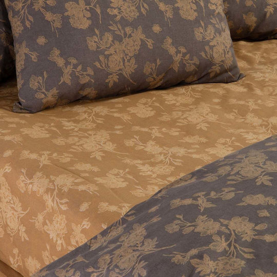 Nef-Nef Homeware Подредба Плик за Завивка 100% Памук 170x240cm Единична с Калъфка за Възглавница Екрю