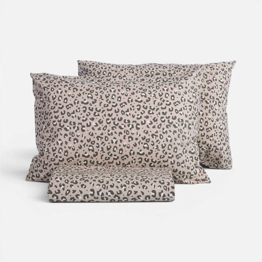 Nef-Nef Homeware Комплект Плик за Завивка 100% Памук 240x230cm Супердвойна с 2 Калъфки за Възглавници Бежов