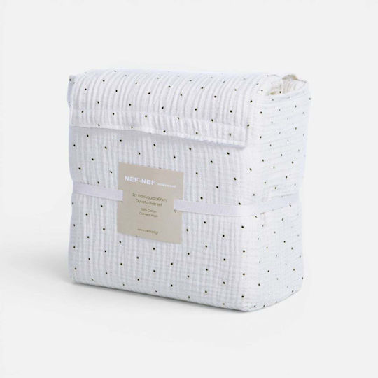 Nef-Nef Homeware Подредба Плик за Завивка 100% Памук 240x230cm Двойна С 2 Калъфки За Възглавници Екрю