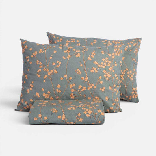 Nef-Nef Homeware Σετ Плик за завивка 100% памук 170x240cm Единичен с Калъфка за възглавница Зелен