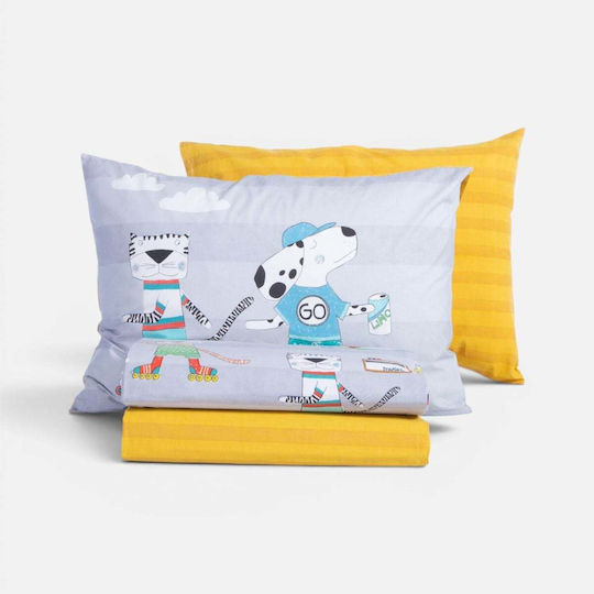 Nef-Nef Homeware Сет Единични Памучни Спални Комплекти Cool Skating Сив 170x260см 3 Бройки