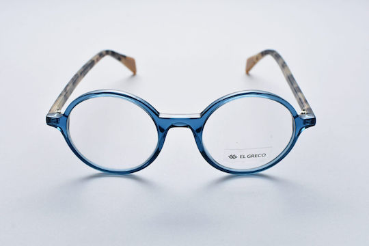 El Greco 9289 C3 Women's Acetate Prescription Eyeglass Frames Round Blue