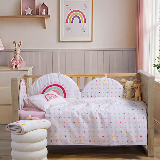 Nef-Nef Homeware Baby Dots Gitterbettumrandung Standard Innen Ecru/Rosa