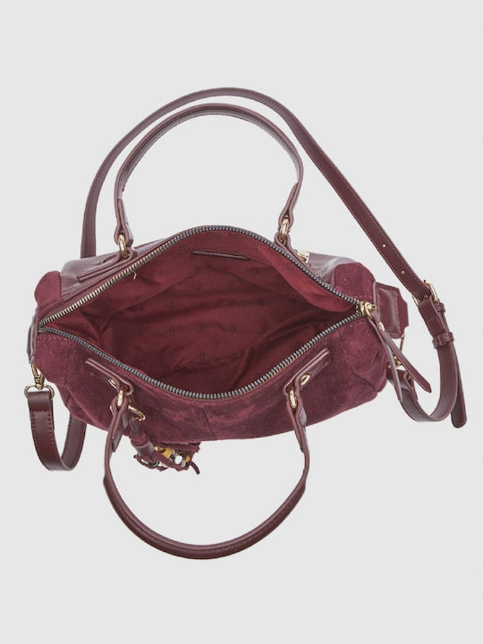 Women's Shoulder Bag Suede Burgundy