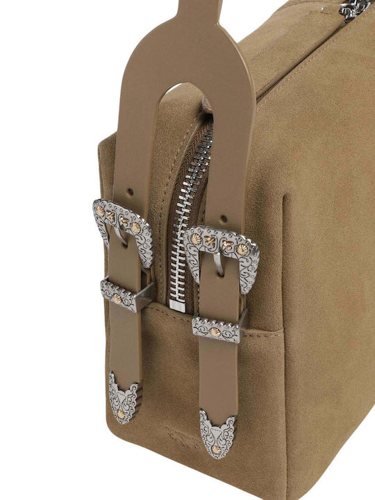Classic Leather Women's Shoulder Bag Suede Brown