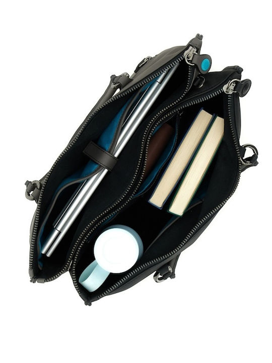 G10 Duo Office Large Leather Women's Shopper Bag Black