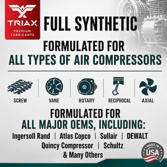 Ulei Complet Sintetic Aer Compresor Triax Kompressor Mv Iso 100 946 Ml