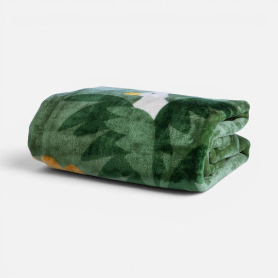 Nef-Nef Homeware Pătură Jungle Mania Verde 220x160cm