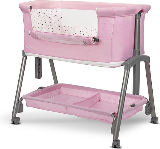 Lorelli Babywiege mit Matratze und Rädern Rosa