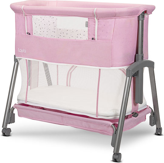 Lorelli Babywiege mit Matratze und Rädern Rosa
