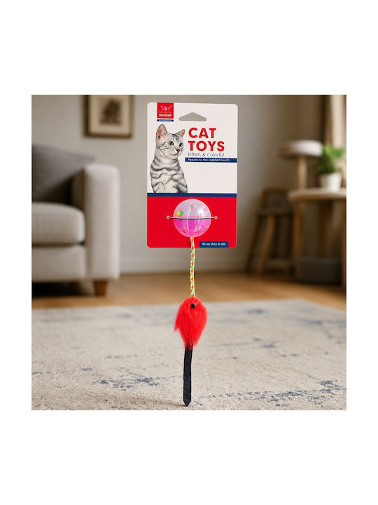 Fishing Rod Cats Ball Mouse Purple-red