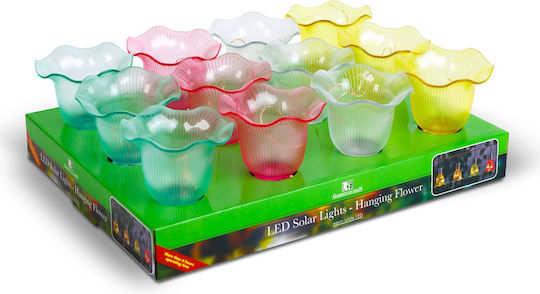 Lampă Solară Suspendată Floare Alb Cald cu Fotocelul IP44 17.5x9.5cm