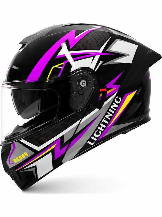 FIXATO Viper Lila Motorradhelm Aufklappbar ECE 22.06 mit Sonnenblende