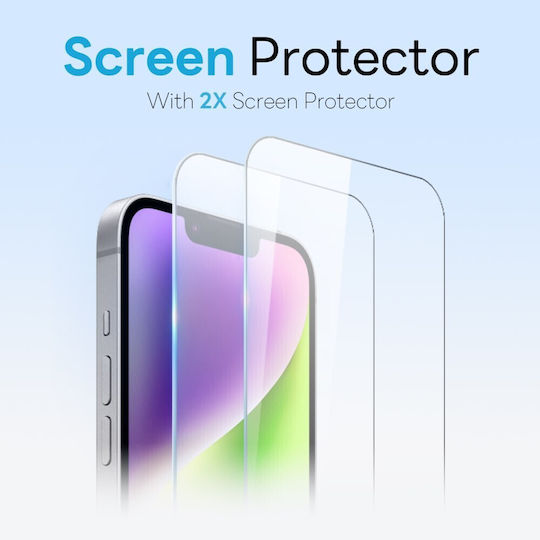 Northjo Set Protection 5 1 Hard Case Screen Camera Protection Semi-Transparent Blue Apple iPhone 14