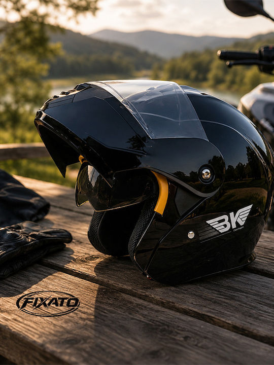 FIXATO Nova Black Κράνος Μηχανής Flip-Up ECE 22.06 με Sunvisor