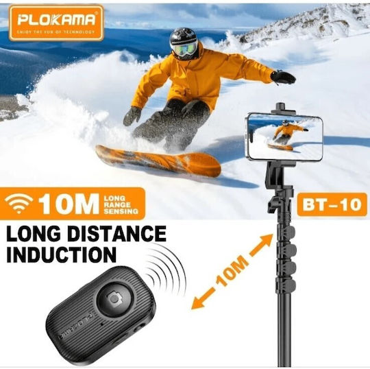 Plokama Bt-10 Wireless Bluetooth Selfie Remote Android & Ios Range 10m Black