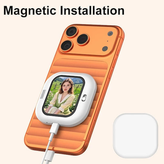 Magnetic Selfie Screen 2.01" Oglindă Magnetică Selfie pentru Smartphone Alb