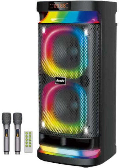 Karaoke Speaker with Wireless Microphones and Lighting Effects BTS-1989 719893 Black