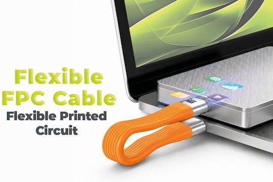 Mobile Origin Braided / Flat / Keychain USB 2.0 Video Cable USB-C Male - USB-C 240W PD Orange 0.13m MO-UK-CB17-ORG