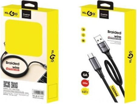 KLGO USB 2.0 Cable USB-C male - USB-A 60W 1m S-211